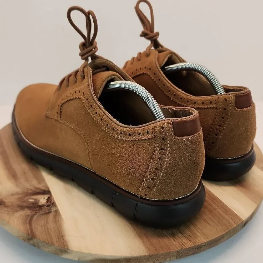 Johnston & Murphy 20-2830 Mens Holden Oxfords Shoes Sheepskin Suede 10.5 M